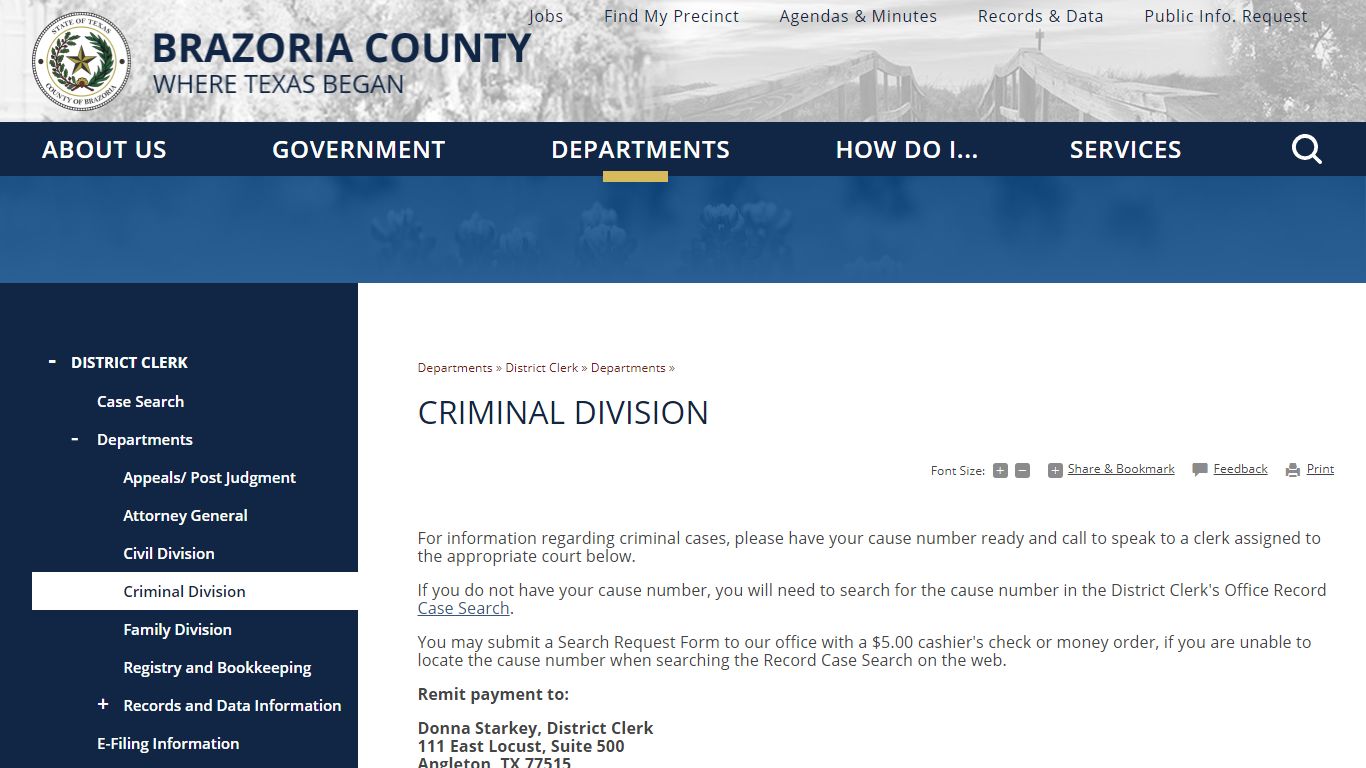 Criminal Division | Brazoria County, TX
