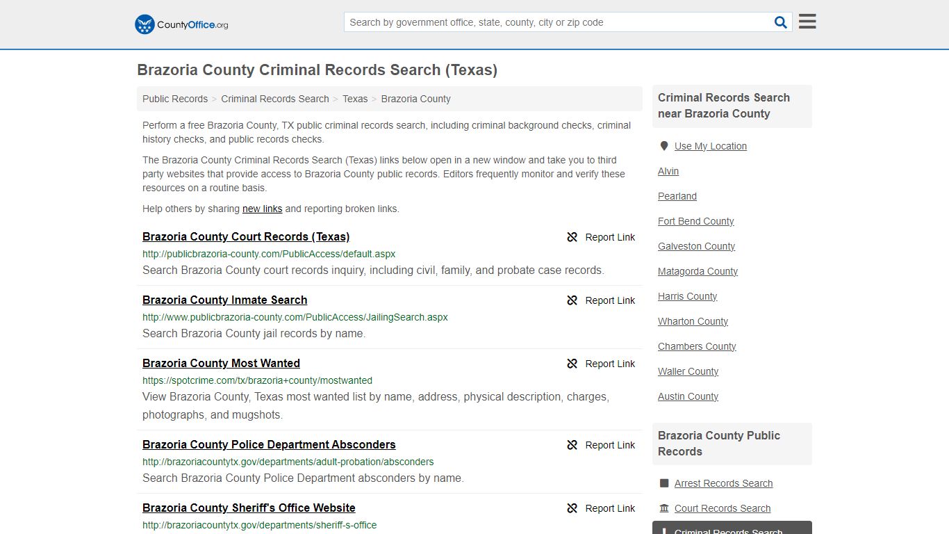 Brazoria County Criminal Records Search (Texas) - County Office