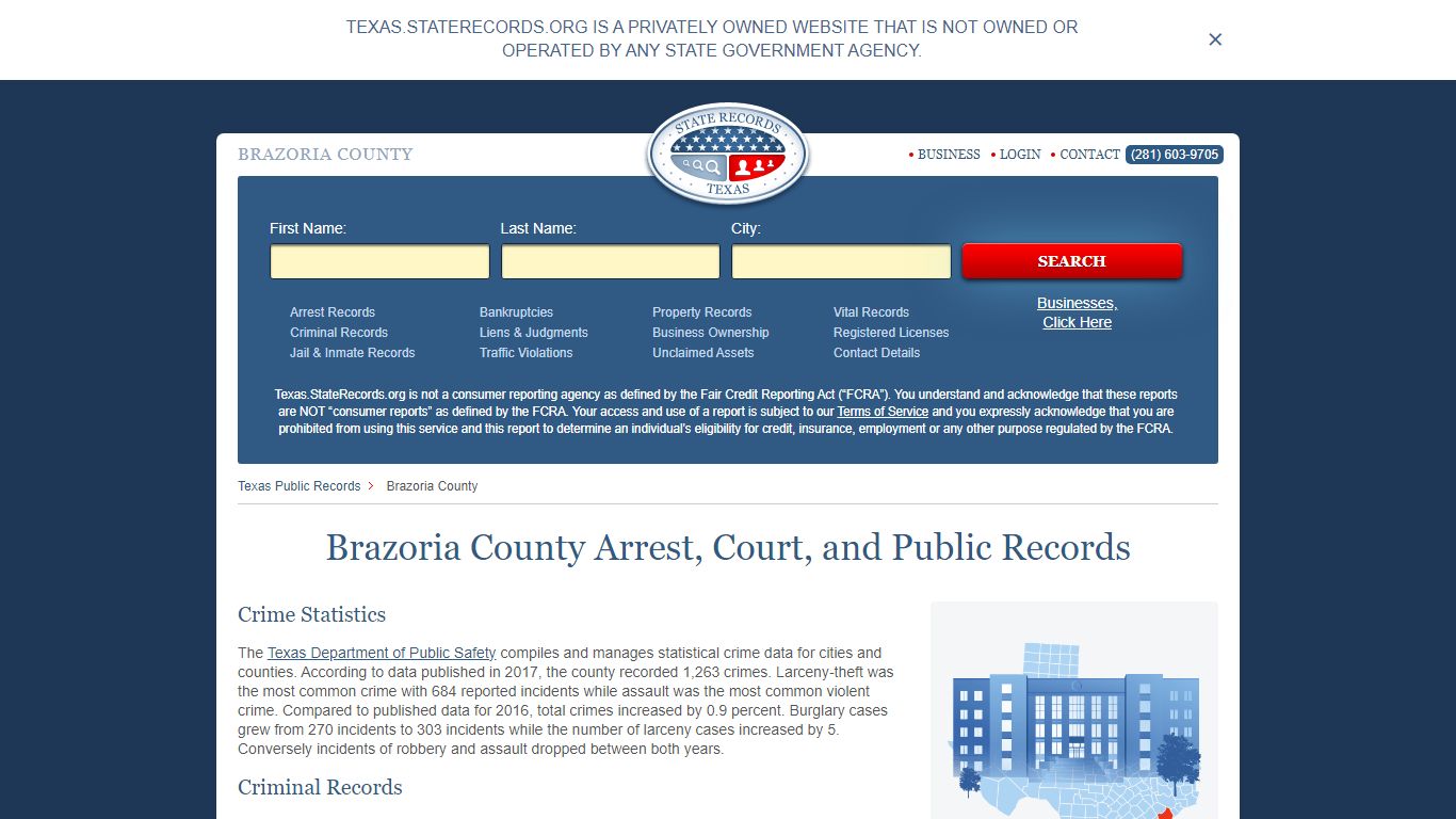 Brazoria County Arrest, Court, and Public Records